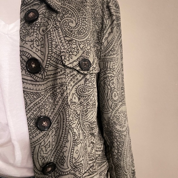 Relativity 100% Linen Lightweight Paisley Print Jacket - Picture 3 of 3